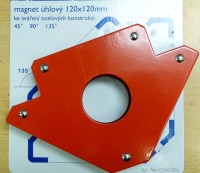 Magnet úhlový , magnetická upínka 190x125x26mm - úhly 45°, 90°, 135° , Richmann